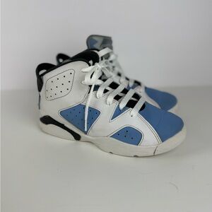 Jordan 7 Retro Blue White Black Kids Sneakers Size 2Y